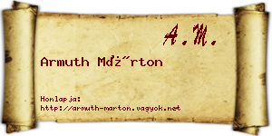 Armuth Márton névjegykártya