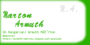 marton armuth business card